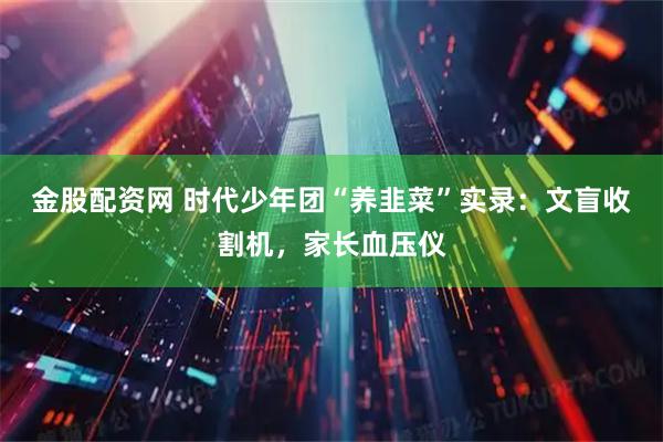 金股配资网 时代少年团“养韭菜”实录：文盲收割机，家长血压仪